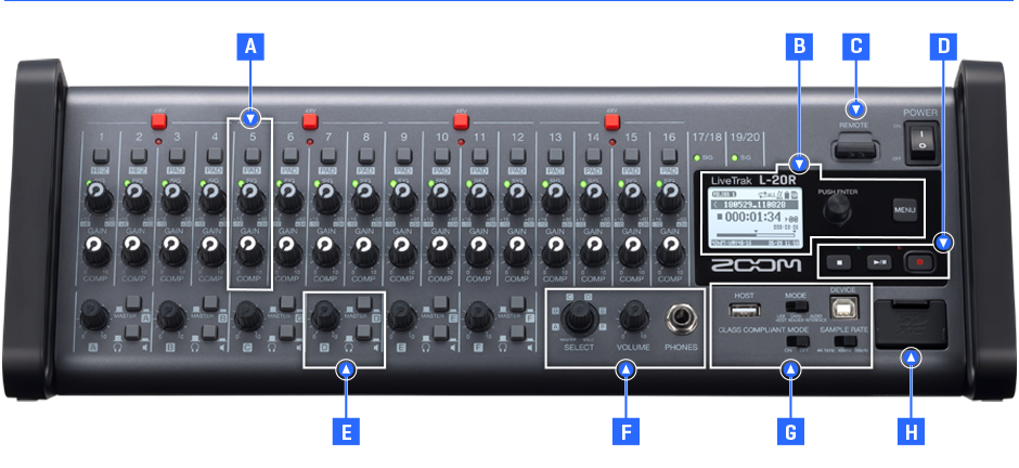 L-20R is a rack-mountable digital mixer for musicians and sound engineers