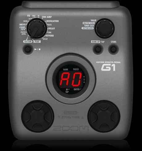 Zoom g1 guitar effects pedal top