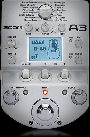 A3 Pre-Amp & Effects for Acoustic Guitar | Zoom A3 Pre-Amp & Effects for Acoustic Guitar | Zoom