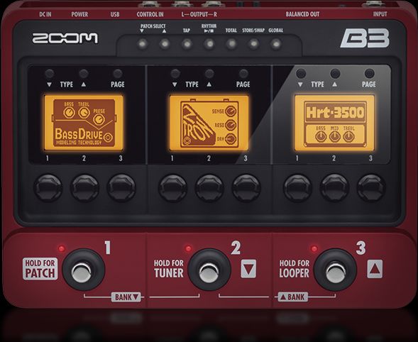 Zoom B3 Bass Effects & Amp Simulator Pedal