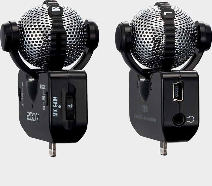 Zoom iQ5 Professional Stereo Microphone for iOS - both sides