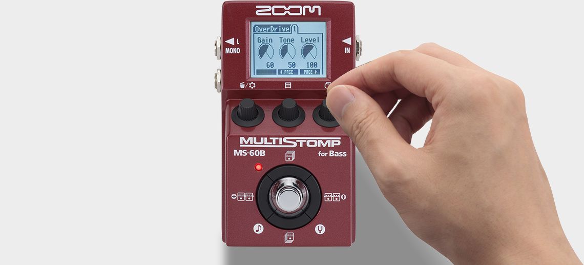 Zoom MS-60B MultiStomp Bass Pedal - Hand turning knob