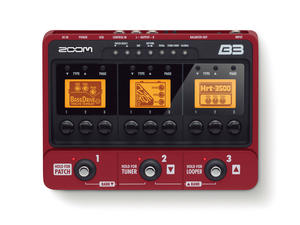 Zoom B3 Bass Effects & Amp Simulator Pedal - Top View