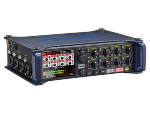 Zoom F8 MultiTrack Field Recorder: Front, Slant Left