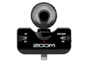 Zoom iQ5 Professional Stereo Microphone for iOS - Top View (Black)
