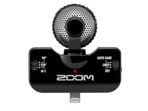 Zoom iQ5 Professional Stereo Microphone for iOS - Top View (Black)